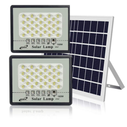 Foco Led Panel Solar Con Doble Foco 100w Cu + Control