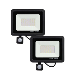 Pack de 2 Focos  Reflectores LED de 50w Exterior c/Sensor